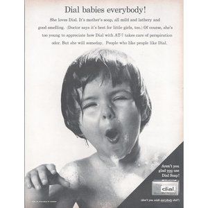 1961 Dial Soap Vintage Print Ad Little Boy Aren't You Glad You Use Dial? 10x13